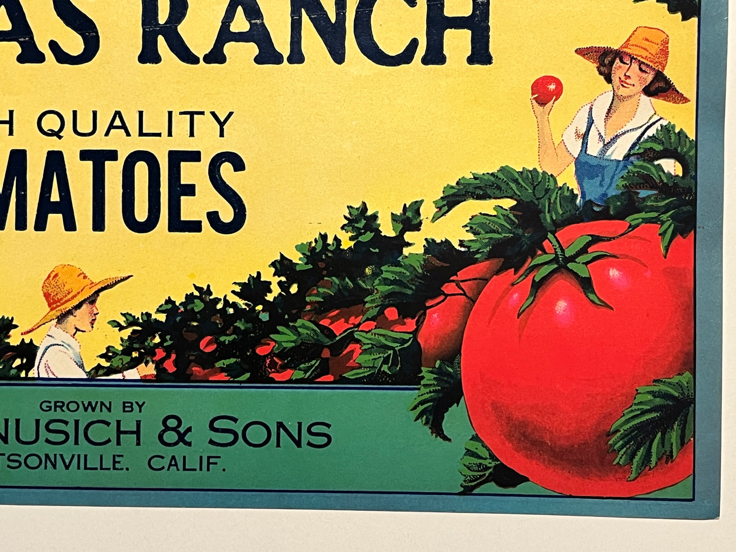 Aromas Ranch High Quality Tomatoes Crate Label