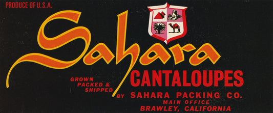 Sahara Cantaloupes Crate Label